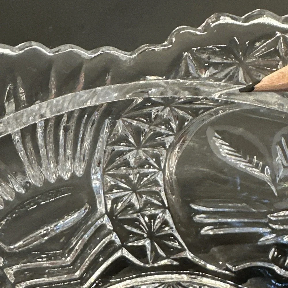 Hofbauer Byrdes Collection Bird Clear Crystal Large Candy Dish Nut Bowl Lid VTG